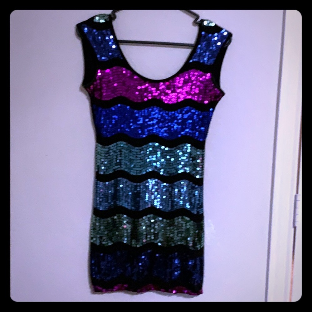Black sequence dress